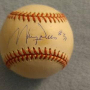 Maury Wills signed baseball